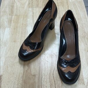 Nine West Black and Brown Leather Heels